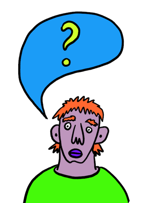 Drawing of a person asking a question