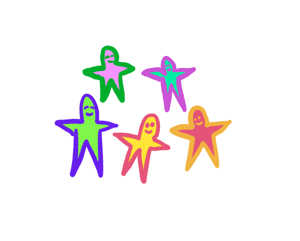 drawing happy star people
