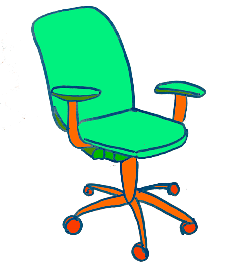 Drawing of an office chair