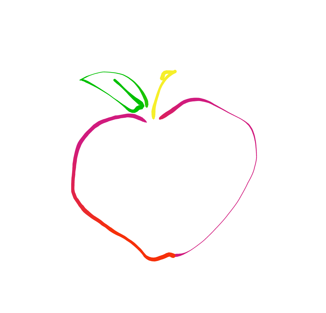 drawing of an apple